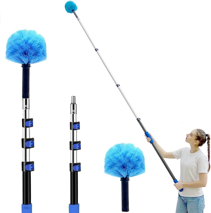 20 Foot Cobweb Duster with Extension Pole 2 PCS, Webster Cobweb Duster by MAYKI