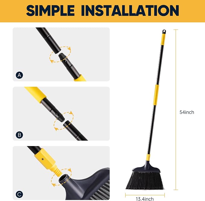 Yocada Commercial Broom Outdoor Indoor Commercial 3 PCS - Image 3