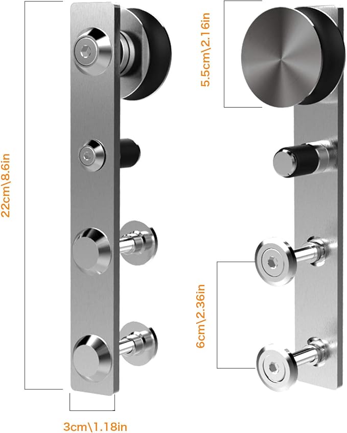 CCJH 5FT Stainless Sliding Barn Door Hardware Kit Heavy Duty - Image 4