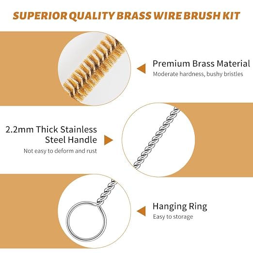 7-Pieces Brass Wire Bottle Brush Brass Pipe Cleaner, 12 Inch Long Wire Brushes - Image 3