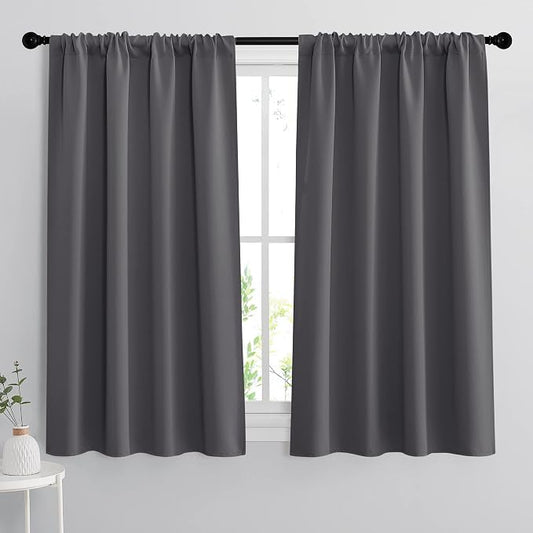 RYB HOME Curtains for Bedroom 63 inches Long, W 34 x L 63, 2 Panels by RYBHOME