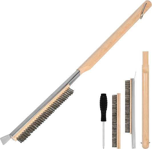 Pizza Oven Brush, BBQ Grill Cleaning Brush Non Scratch Heat Proof Stainless by Aolso