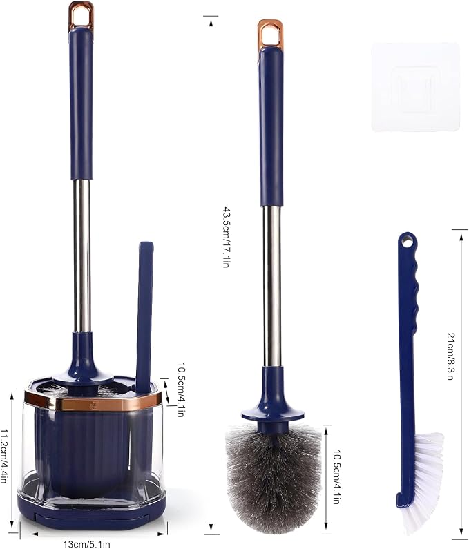 Toilet Bowl Brush and Holder 2 Pack Long Handled Toilet Brush Set - Image 5