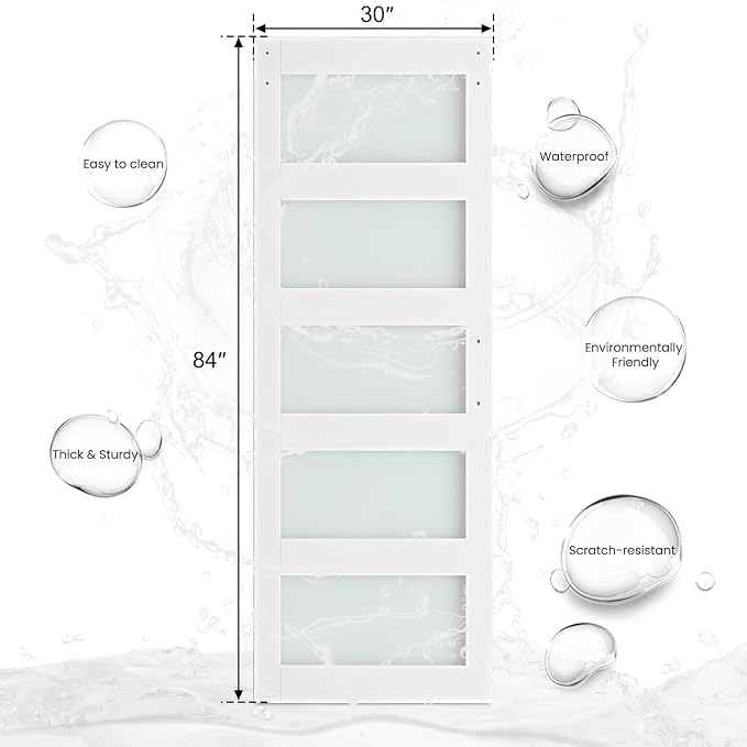 SMARTSTANDARD 30" x 84" Glass Barn Door - Image 2