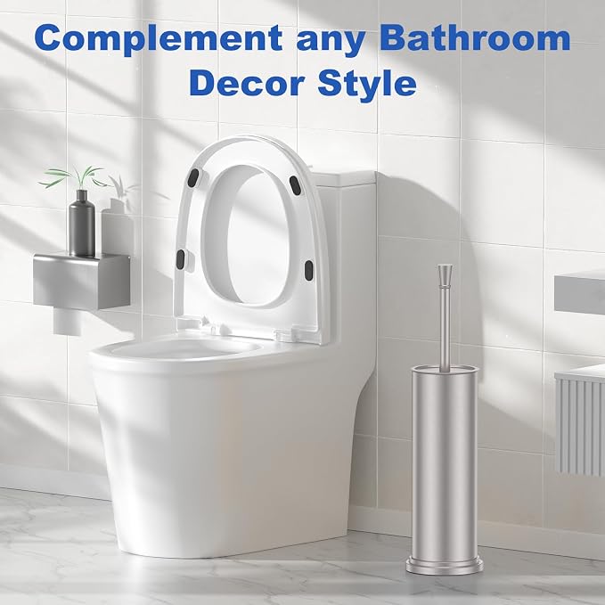 Toilet Brush and Holder Set：304 Stainless Steel Heavy Duty Toilet Bowl - Image 8