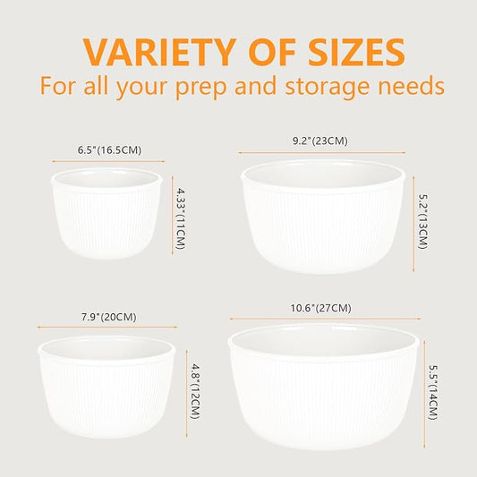 BoxedHome Mixing Bowls with Lids Set, 4 Packs BPA-Free Plastic Prep Bowls - Image 2
