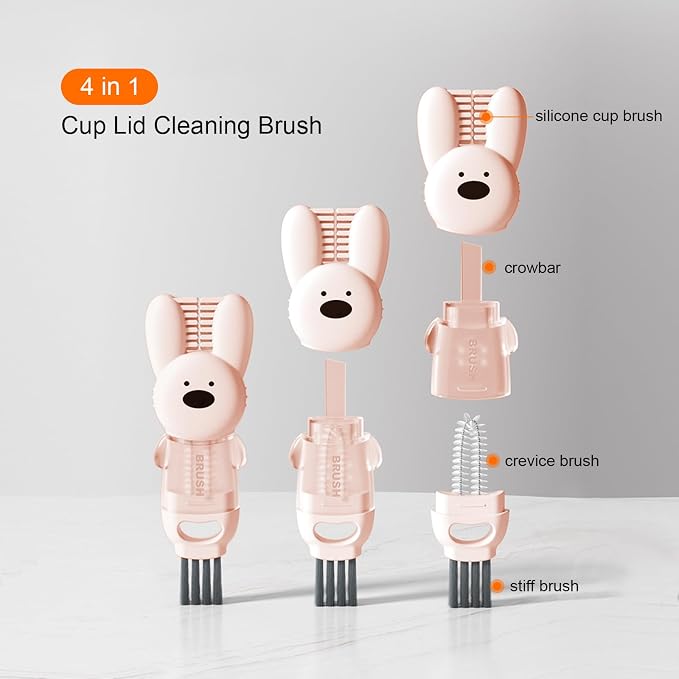 4 in 1 Cup Lid Cleaning Brush, Cup Crevice Cleaning Tools, Cup Lid Gap Cleaner - Image 2