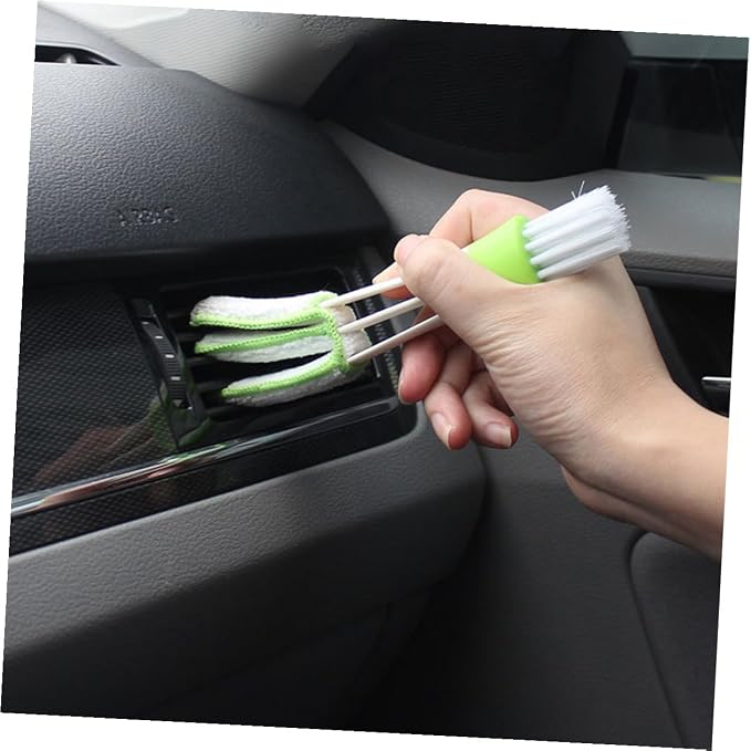 GLEAVI 3pcs Double-Ended Car Air Vent Cleaning Brush Set Green, Air Conditioner - Image 5