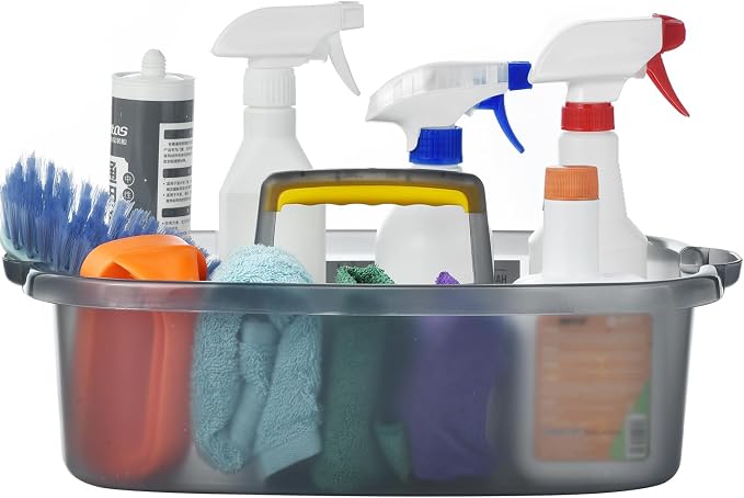 Large Cleaning Caddy with Handle, Cleaning Tool Storage Basket Organizer - Image 8
