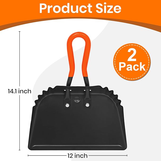 Metal Dust Pans Heavy Duty, 12” Outdoor Dustpan - Image 7