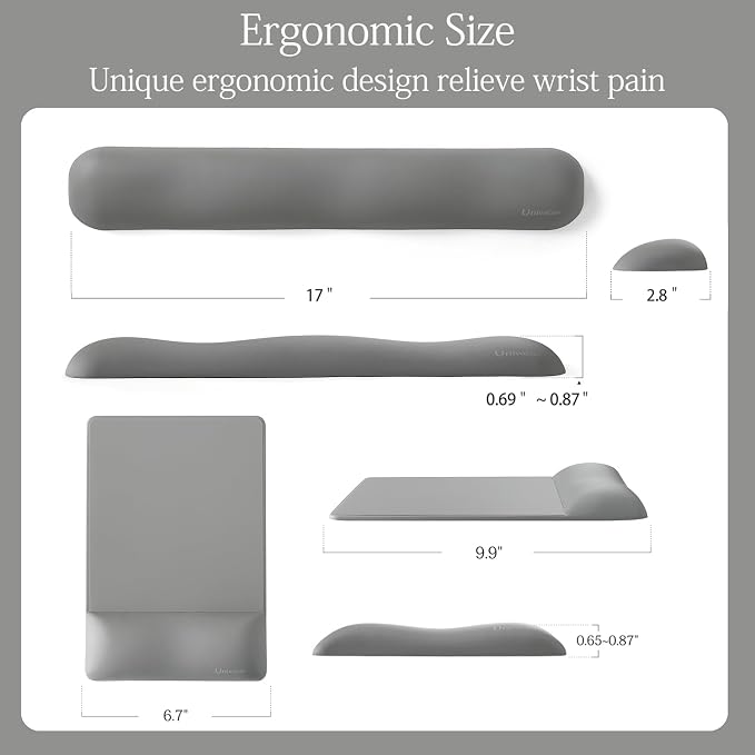 UnivoColors Design-Wave Set of Keyboad Wrist Rest & Mouce Pad, Artificial - Image 5