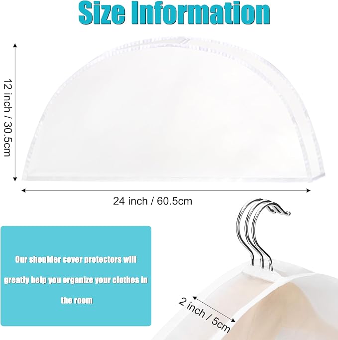 Foraineam 20 Pack Shoulder Covers Clothes Suit Protectors Breathable Garment - Image 3