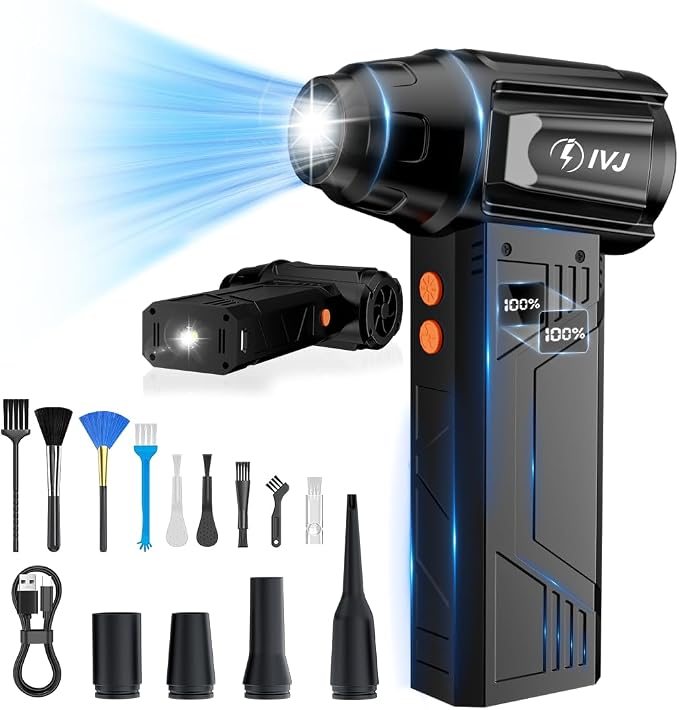 IVJ Compressed Air Duster, 180000RPM Super Power Cordless Electric Air Duster by Unknown