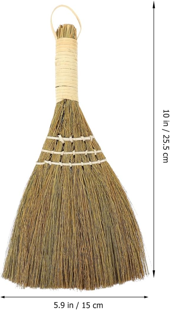 10" Whisk Broom Set of 2, Handheld Straw Broom, Natural Corn Brooms, Portable - Image 6