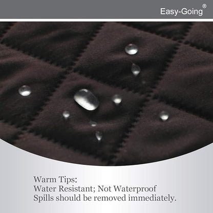 Easy-Going Reversible Loveseat Couch Cover for 2 Cushion Couch Sofa Cover for Dogs Water Resistant Furniture Protector with Foam Sticks Elastic Straps for Pet (Loveseat, Chocolate/Beige)