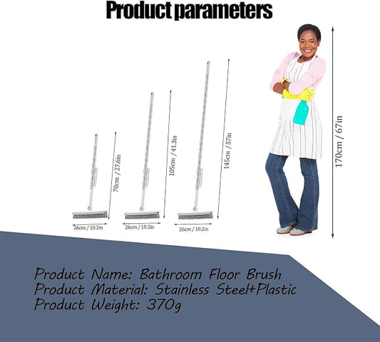 Floor Scrubbing Brush with 57" Adjustable Long Handle, 3 in 1 Living Grout - Image 2