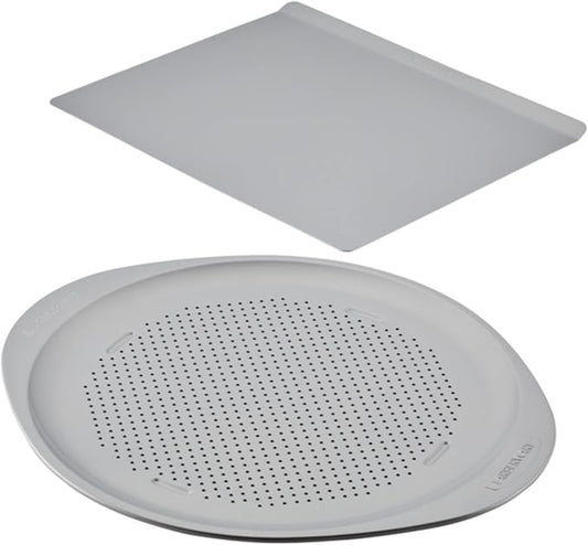 Farberware GoldenBake Nonstick Baking Sheet and Pizza Crisper Pan Set, 2 Piece by Farberware