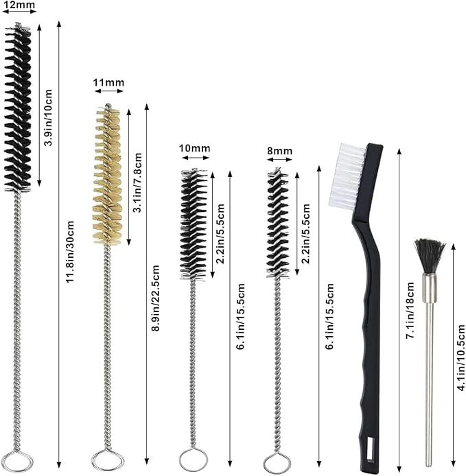 21 Pieces Nylon Mini Cleaning Brush Set Metal Straws Air Brush Spray Gun - Image 2