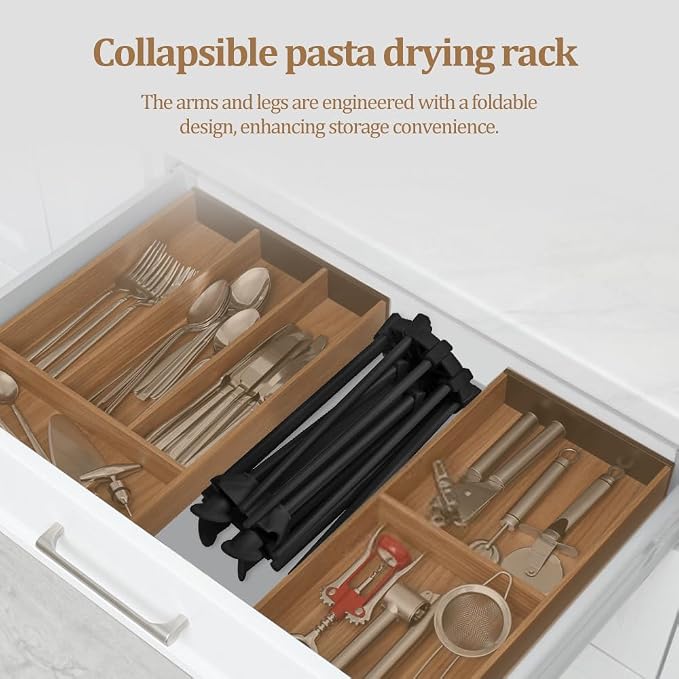 Ourokhome Collapsible Pasta Drying Rack, Plastic Foldable Homemade Fresh - Image 5