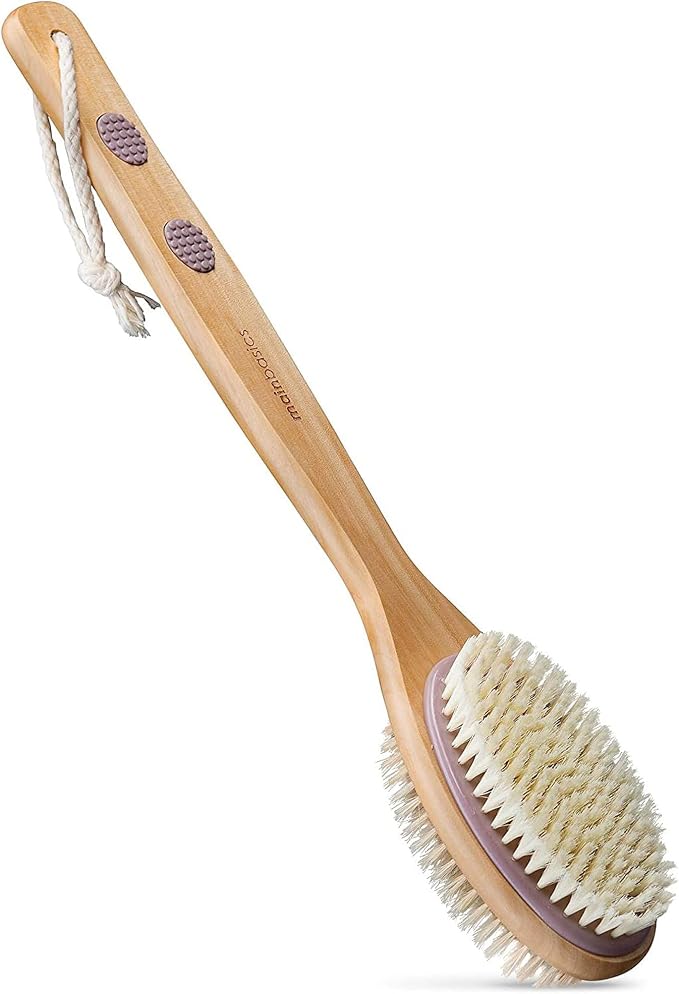 MainBasics Back Scrubber for Shower – Long Handle Dual-Sided Brush for Body by MainBasics