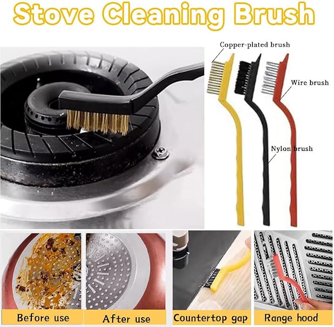 Crevice Cleaning Brush，12Pcs Multifunctional Hard Bristle Cleaning Tool - Image 3