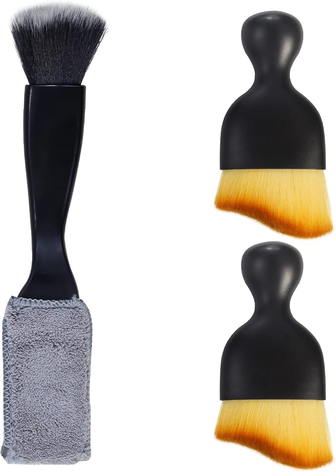 3 PCS Car Interior Detail Dust Brush, Soft Car Interior Detailing Kit Tools by Yungeln