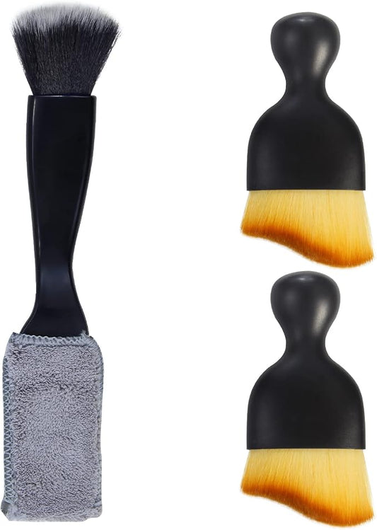 3 PCS Car Interior Detail Dust Brush, Soft Car Interior Detailing Kit Tools by Yungeln