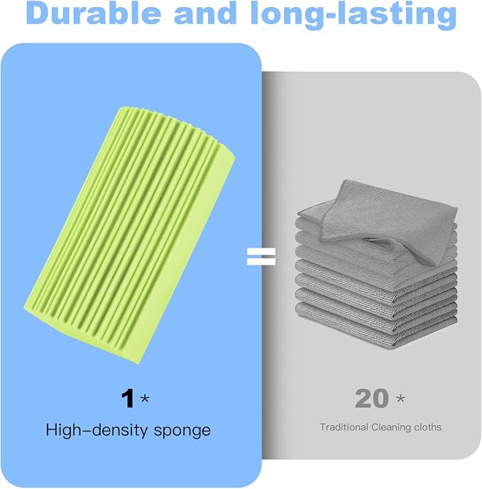 2-Pack Damp Clean Duster Sponge, Magic Sponge Eraser Baseboard Cleaner Tool - Image 2