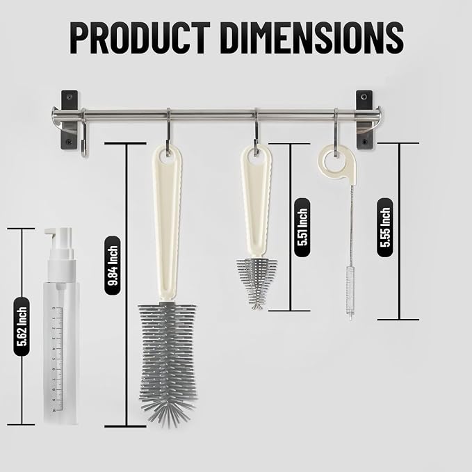 Bottle Brush Set Cleaner Silicone Brushes - Image 2