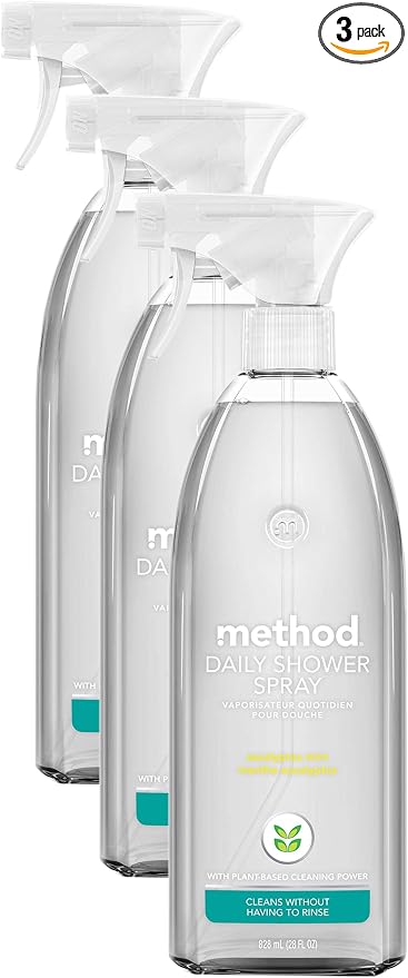 Method Daily Shower Spray Cleaner, Eucalyptus Mint, 28 Ounce, 1 pack, Packaging by method
