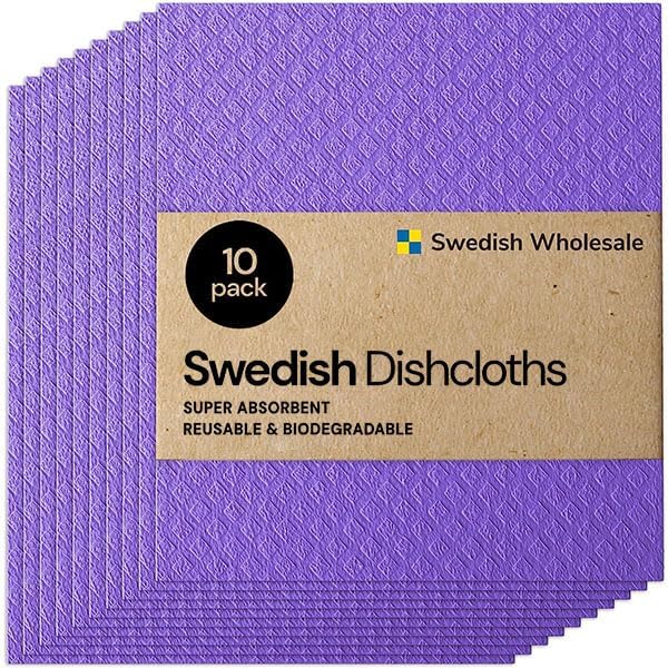 Swedish Wholesale Dishcloths Reusable 8" x 7" Sponge Cloths, Bulk 10 Pack of - Image 2