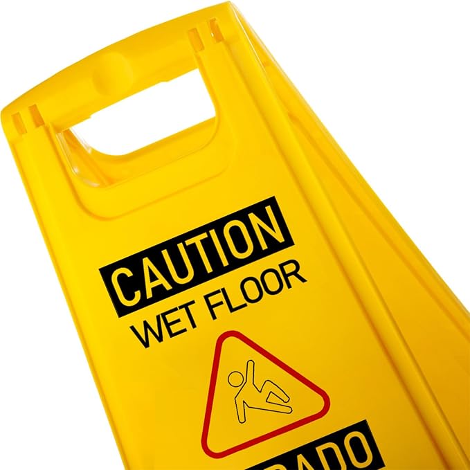 12-Pack Bilingual Caution Wet Floor Signs, A-Frame Double-Sided Warning Signs - Image 4
