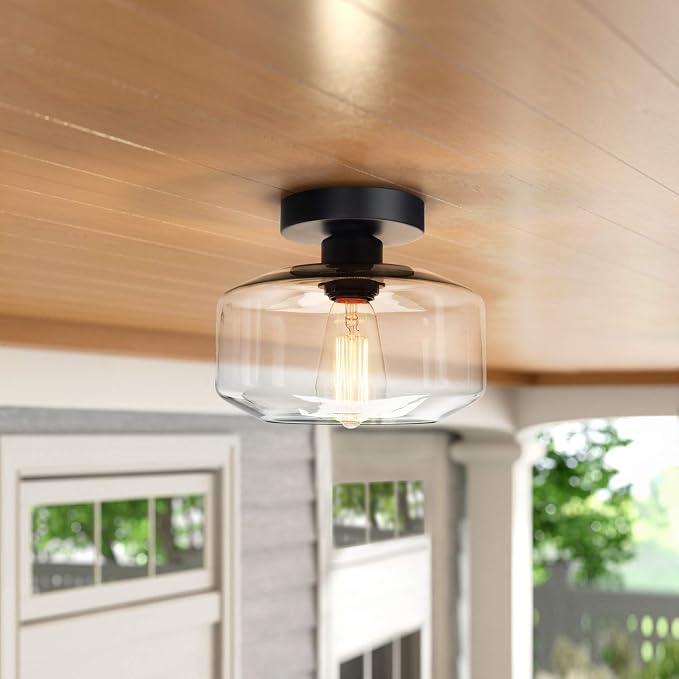 MAXvolador Industrial Semi Flush Mount Ceiling Light, Farmhouse Lighting - Image 2