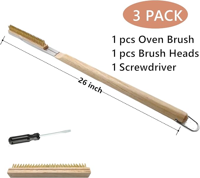 3 Pack 26 Inch Pizza Oven Brush - Image 2