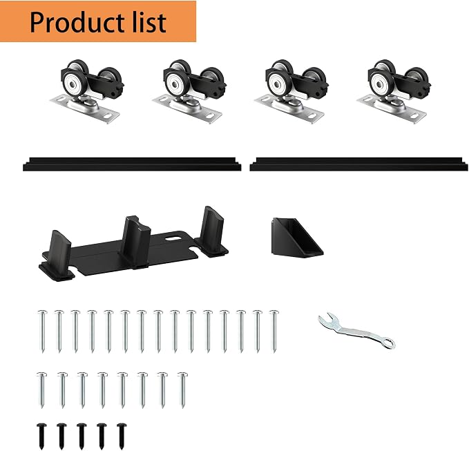Heavy Duty Bypass Sliding Closet Door Track Hardware 84", 7 FT Aluminium Pocket - Image 5