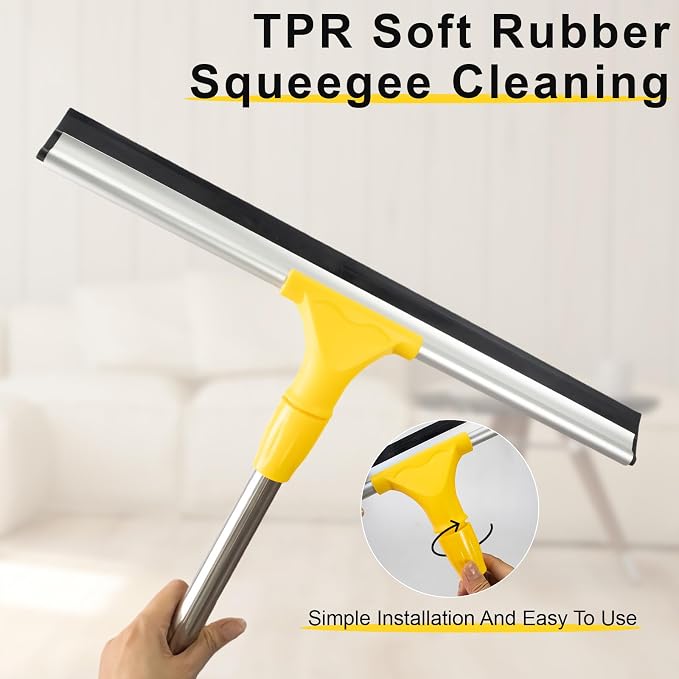 17.2"Professional Floor Scrubber Shower Squeegee, Rubber Silicone Broom - Image 3