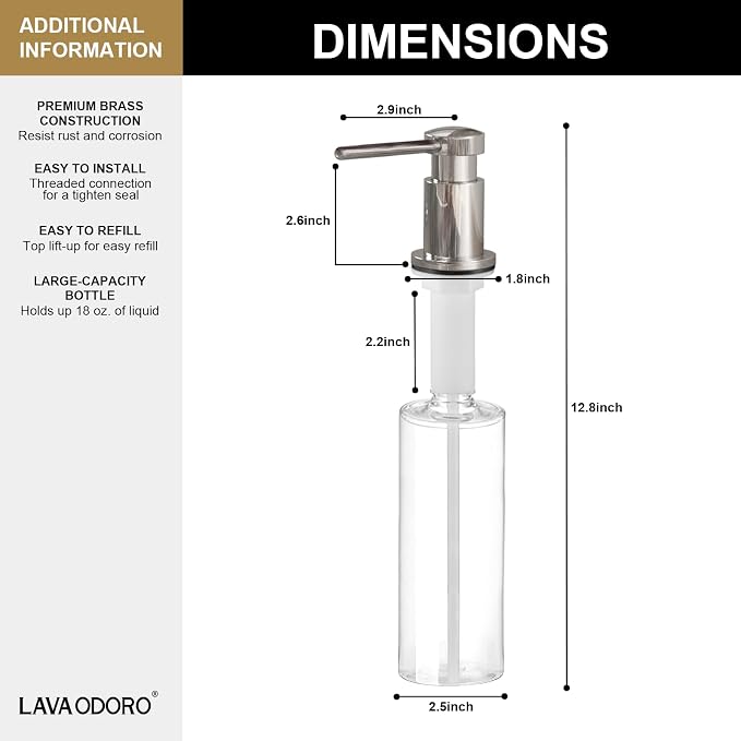 Lava Odoro Chrome Soap Dispenser - Image 3