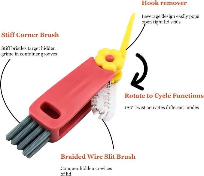 6 Pack 3 in 1 Cup Lid Cleaning Brush Water Bottle Cleaner Brush, Water Bottle - Image 4