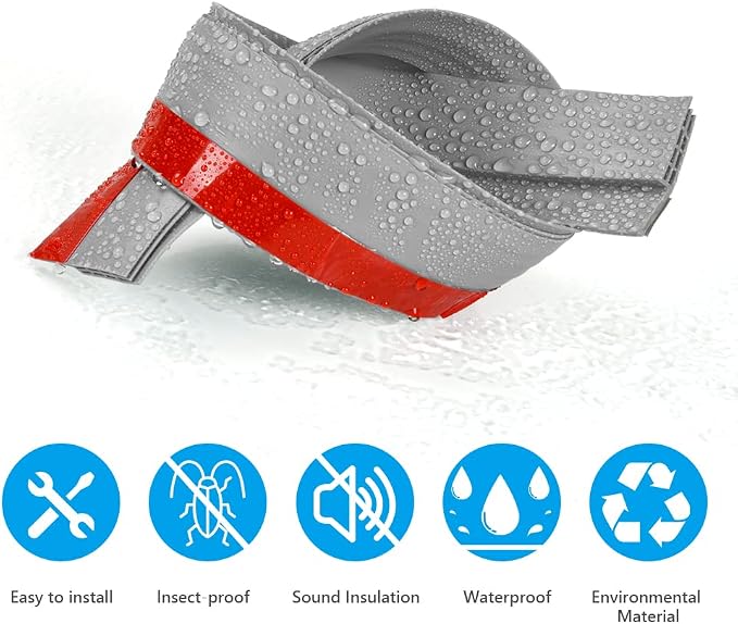 Ainiv Door Draft Stopper Under Door Seal, Adhesive Under Door Sweep Weather - Image 5