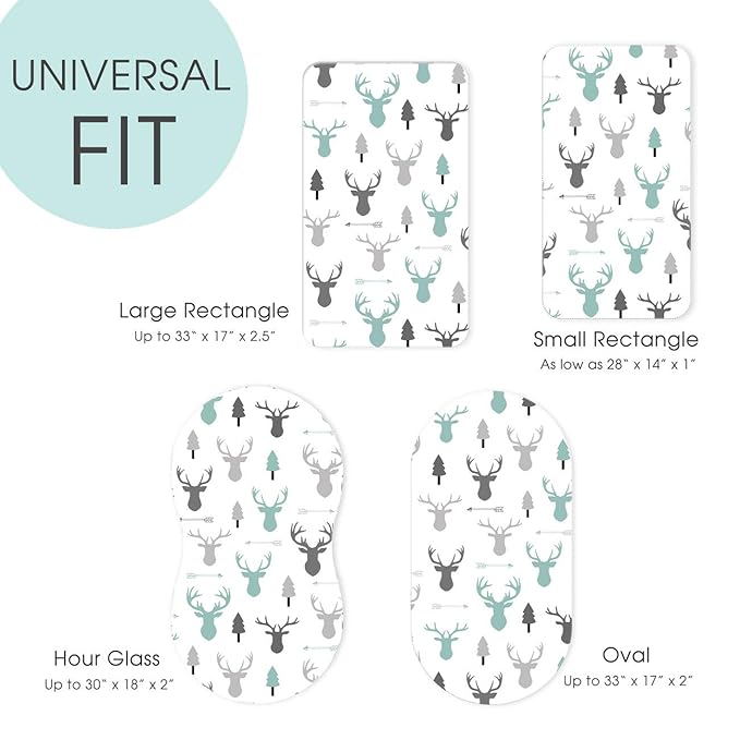 Stretchy Ultra Soft Fitted Bassinet Sheet Set 2 Pack, Breathable and Universal Fitted for Rectangle, Oval, Hourglass or Beside Bassinet Pad/Mattress Safe and Snug