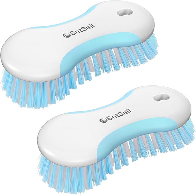 SetSail Multi-Purpose Scrub Brush of 2 Pack, Stiff Bristles Cleaning Brush by SetSail