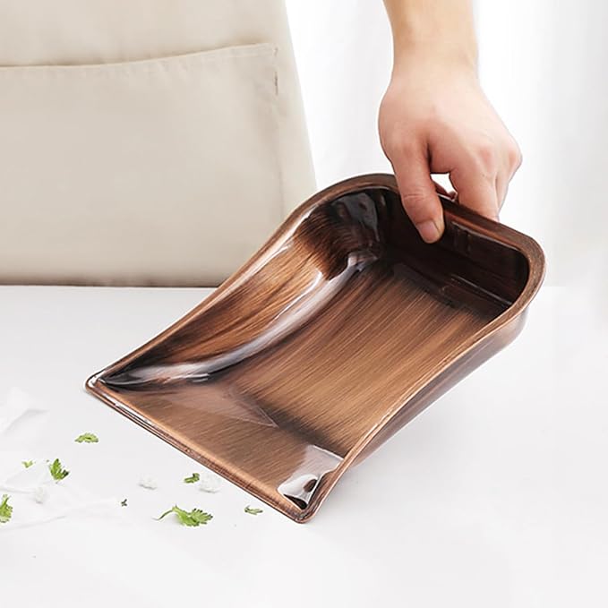 VICASKY Small Handheld Desktop Dustpan in Antique Copper Color, Stainless Steel - Image 6