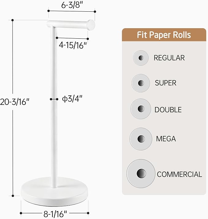 KES White Toilet Paper Holder Stand - Image 5