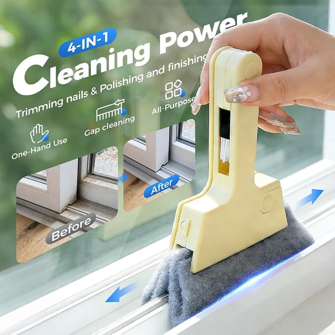 Kafia Magic Window Track Cleaner, Window Groove Cleaning Brush Tools Set - Image 2