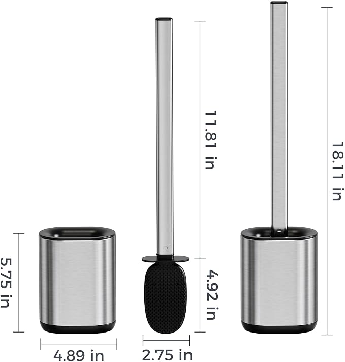 Silicone Toilet Brush Holder Set, TPR Toilet Bowl Brush - Image 8