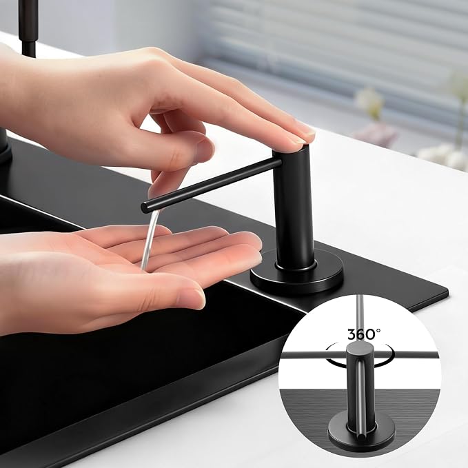 GAPPO Soap Dispenser for Kitchen Sink, Built in Sink Soap Dispenser, Matte - Image 3