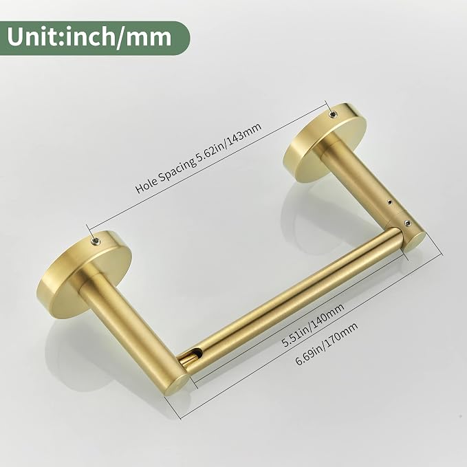 Gold Toilet Paper Holder, Bathroom Toilet Paper Roll Holder Brushed Gold TP - Image 7