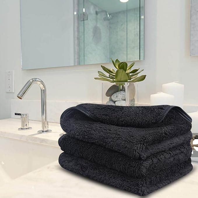 SINLAND Absorbent Coral Velvet Washcloth Ultra Soft Microfiber Face Towels 12 x - Image 7