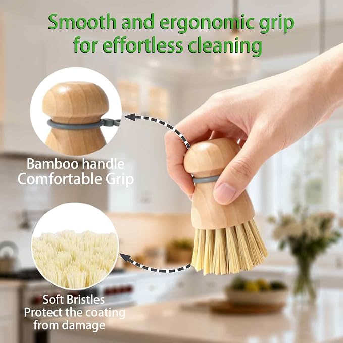 Dish Brush for Everyday Use, Dish Scrub Brush, Wooden Dish Brush, Dish Brush - Image 6