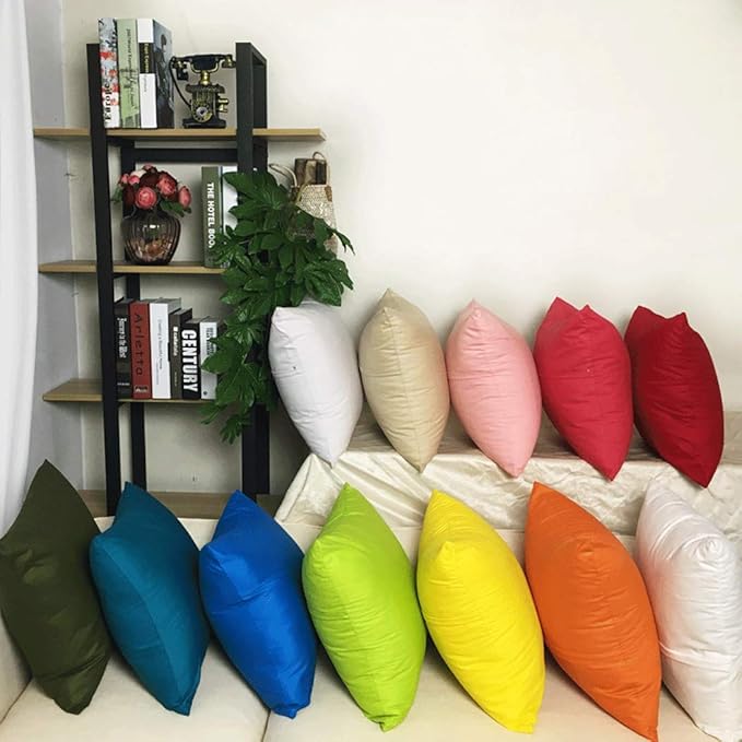 Thmyo 4-Pack 100% Cotton Comfortable Solid Decorative Throw Pillow Case Square Cushion Cover Pillowcase Sublimation Blank Pillow Covers Thanksgiving DIY Throw Pillowcase for Sofa(24x24inch/60x60cm)